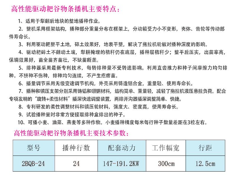 2BQB-24型高性能驅(qū)動耙谷物條播機(jī)